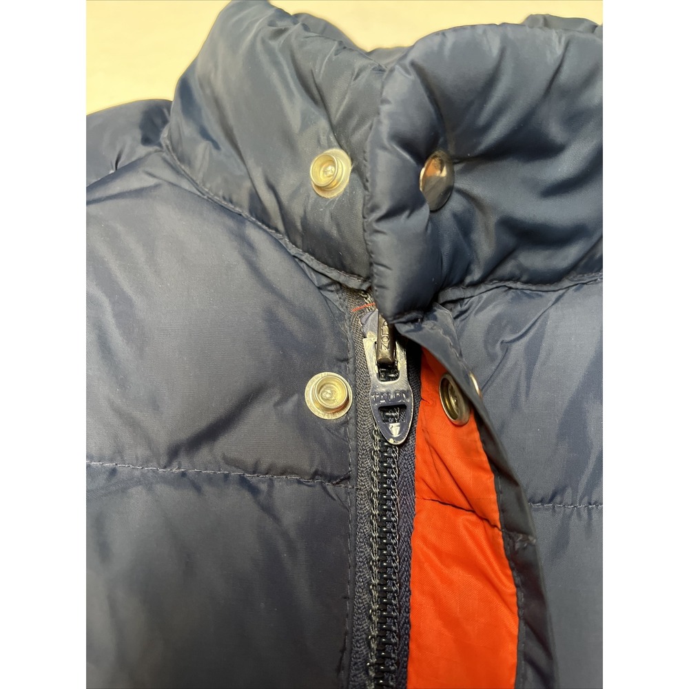 Vintage JC Penny Down Puffer Coat Snap Button Men's Size Small Navy Blue - Picture 6 of 16